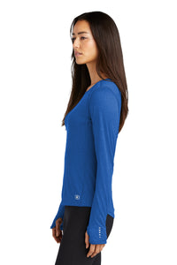 Stand-With-Israel-Workout-Running-Shirt---OGIO®-Ladies-Long-Sleeve-Pulse-Crew