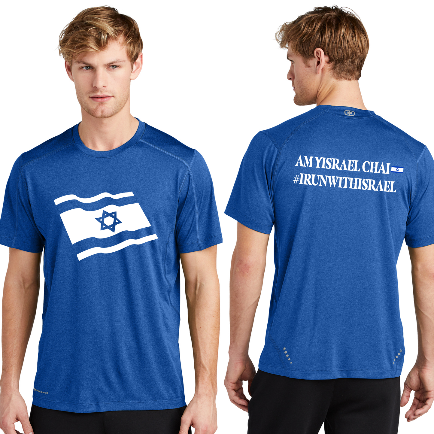 Stand With Israel Workout Running Shirt - OGIO® Pulse Crew Short Sleeve (men's/unisex)