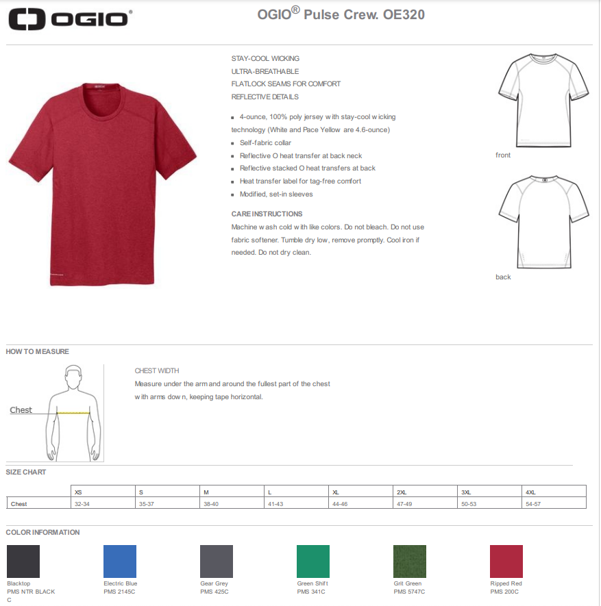 Stand With Israel Workout Running Shirt - OGIO® Pulse Crew Short Sleeve (men's/unisex)