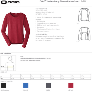 Stand-With-Israel-Workout-Running-Shirt---OGIO®-Ladies-Long-Sleeve-Pulse-Crew